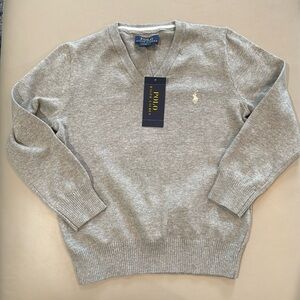 Gray Boys Polo Sweater Size 5 NWT